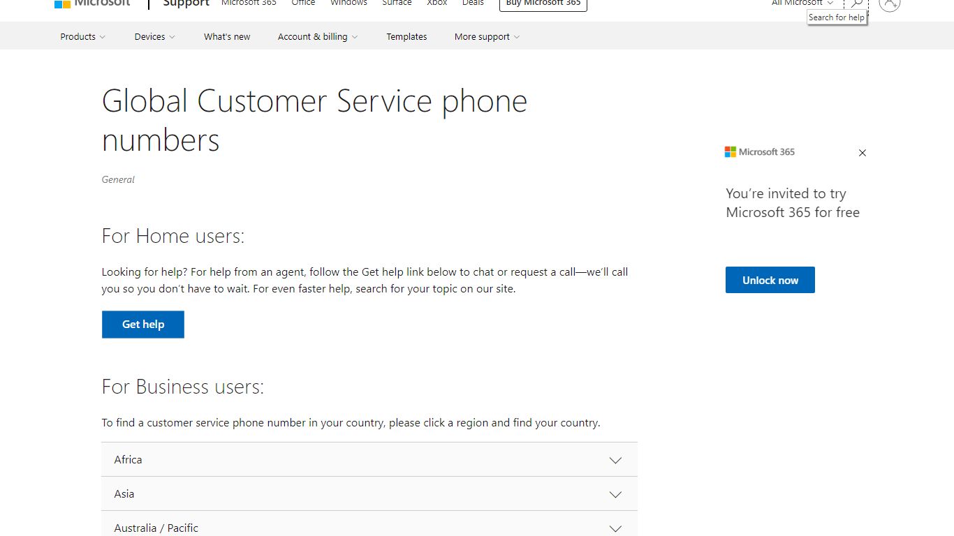 Global Customer Service phone numbers - support.microsoft.com